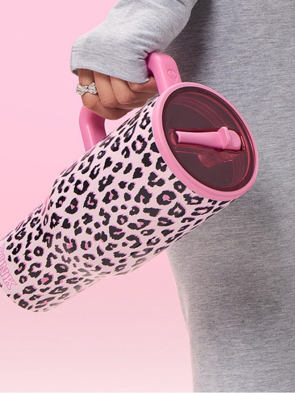 New Victoria’s Secret PINK HydroJug Tumbler Cup 40oz Cheetah Leopard
